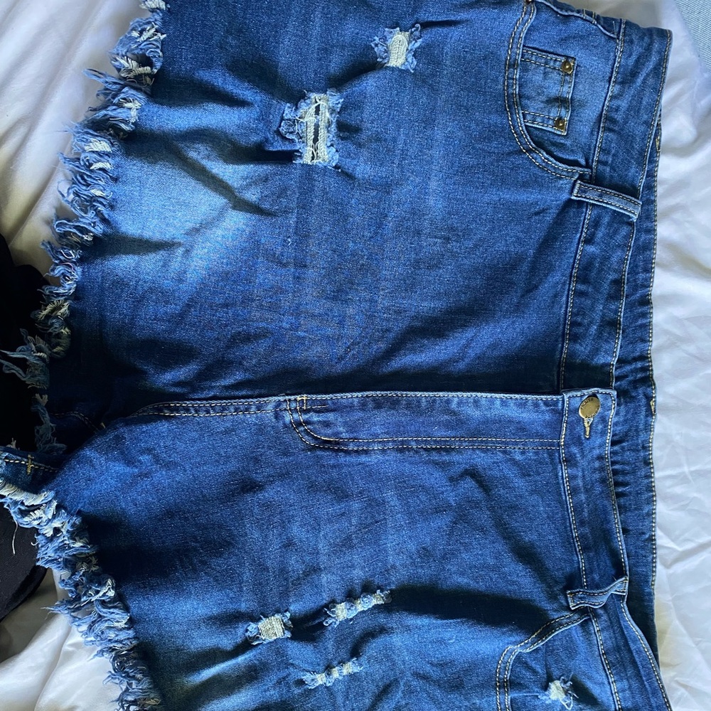 Distressed Plus Size Short Fringed Jeans Shorts. Brand New, never worn. Size 4x